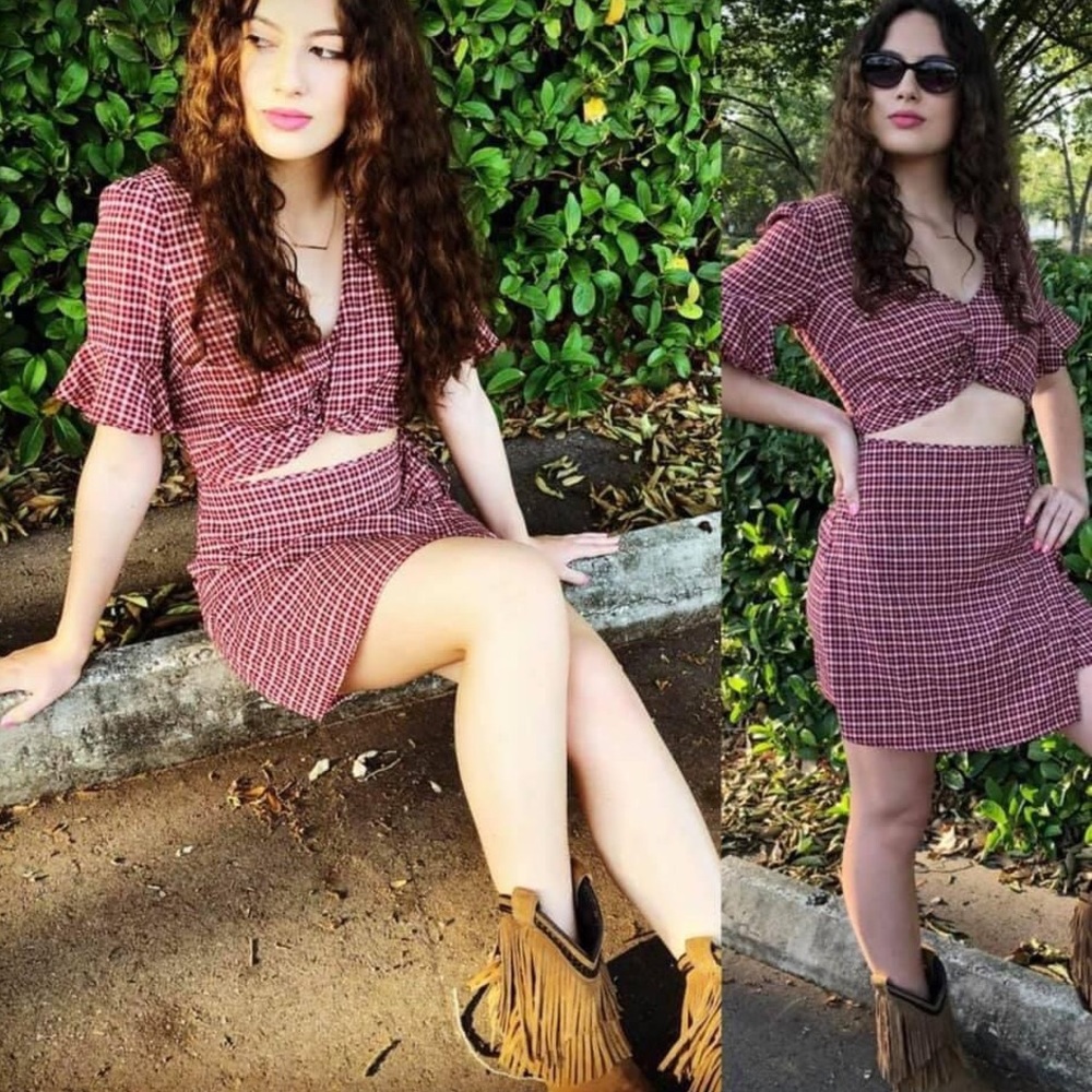 Honey Punch - checkered red dress. Size M.